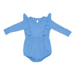 Bamboo Jersey Long Sleeve Bubble Romper In Periwinkle