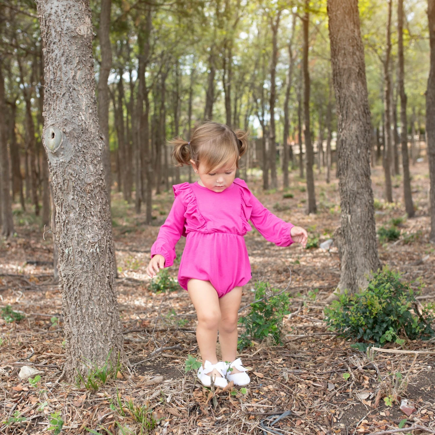 Bamboo Jersey Long Sleeve Bubble Romper In Raspberry 3 Bamboo Jersey Long Sleeve Bubble Romper In Raspberry - Image 3