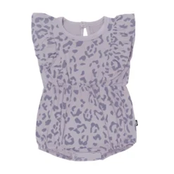 Bubble Romper In Taro Leopard