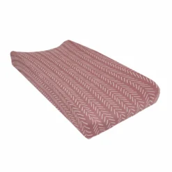 Change Pad Cover In Dusty Rose Herringbone