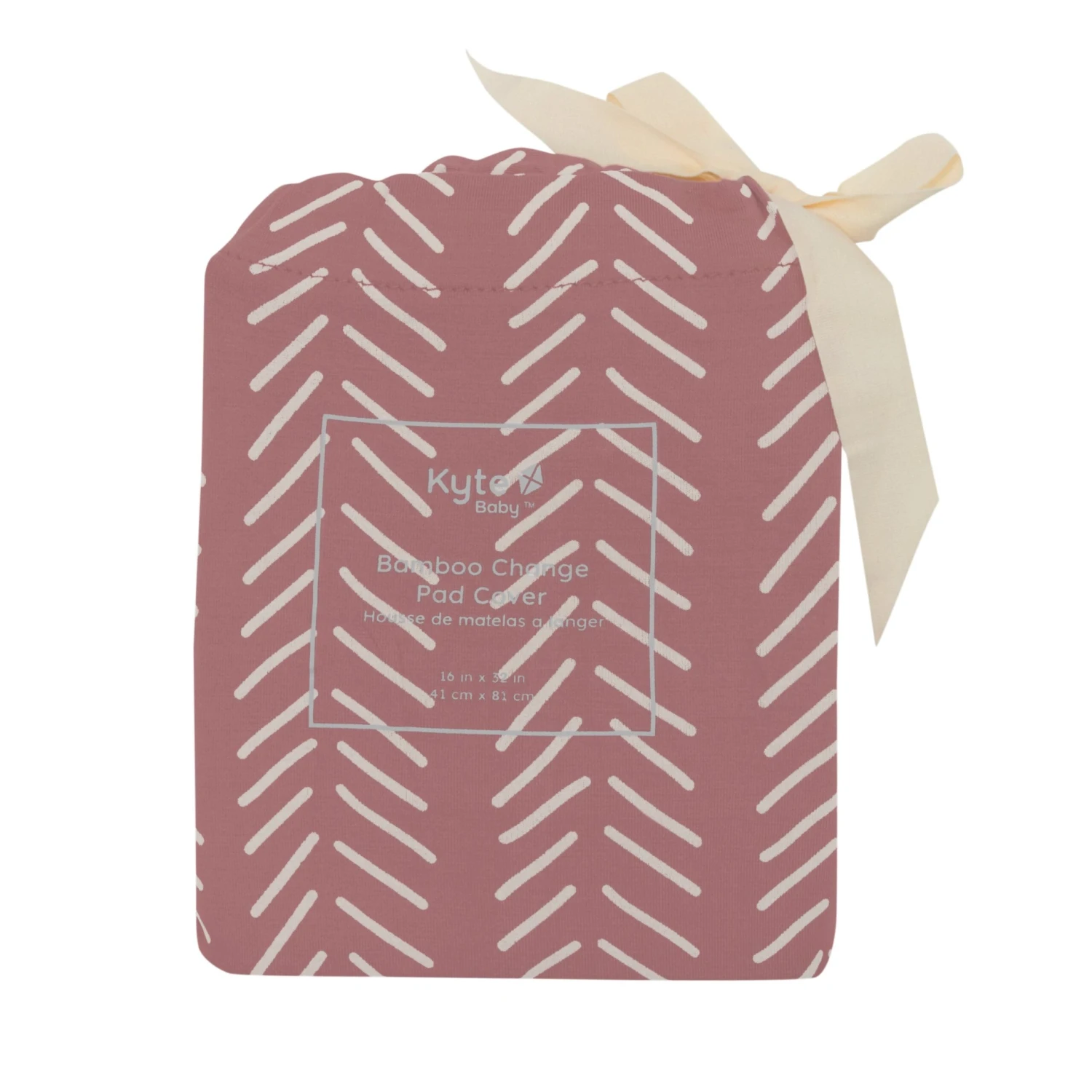 Change Pad Cover In Dusty Rose Herringbone 2 Change Pad Cover In Dusty Rose Herringbone - Image 2