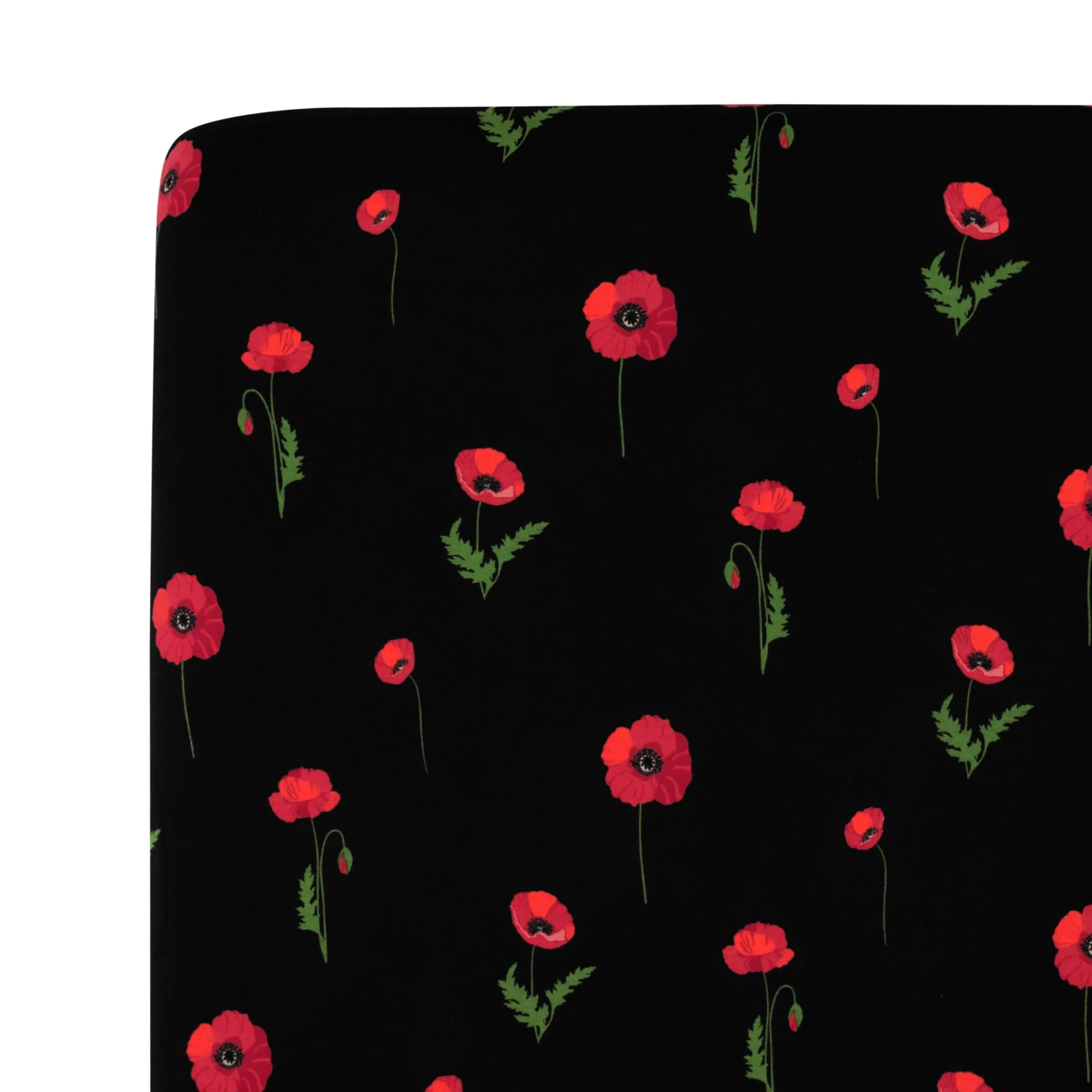 Crib Sheet In Midnight Poppies 3 Crib Sheet In Midnight Poppies - Image 3