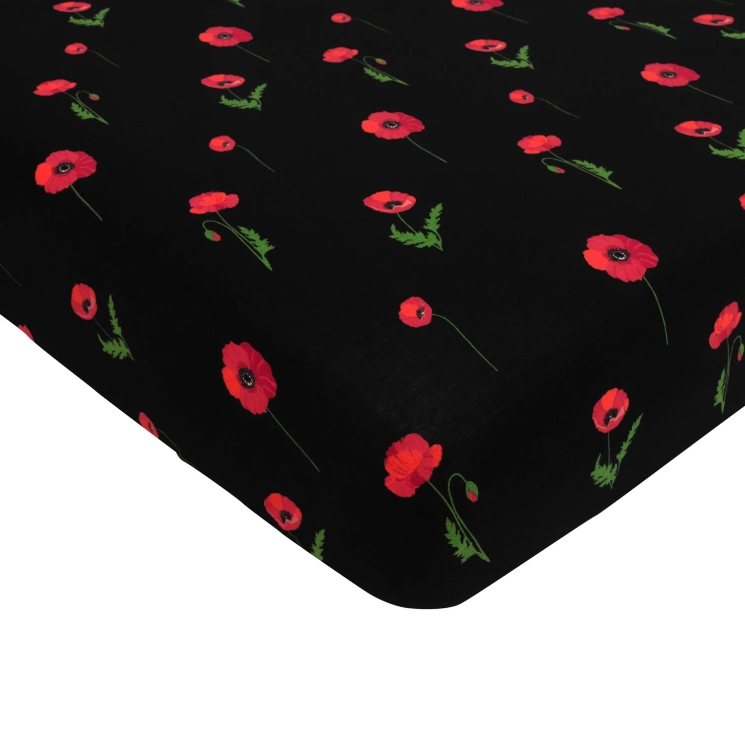 Crib Sheet In Midnight Poppies 1 Crib Sheet In Midnight Poppies