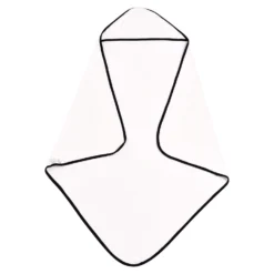 Hooded Bath Towel In Cloud With Midnight Trim