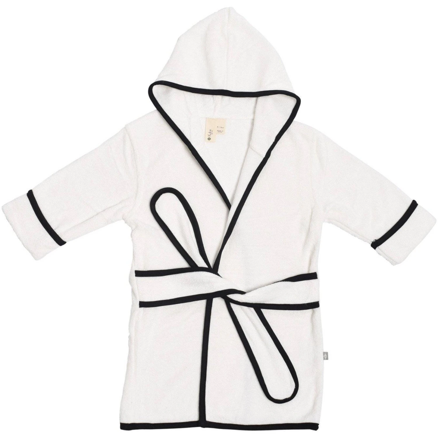 Toddler Bath Robe In Cloud With Midnight Trim 1 Toddler Bath Robe In Cloud With Midnight Trim