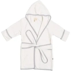 Toddler Bath Robe In Cloud With Storm Trim
