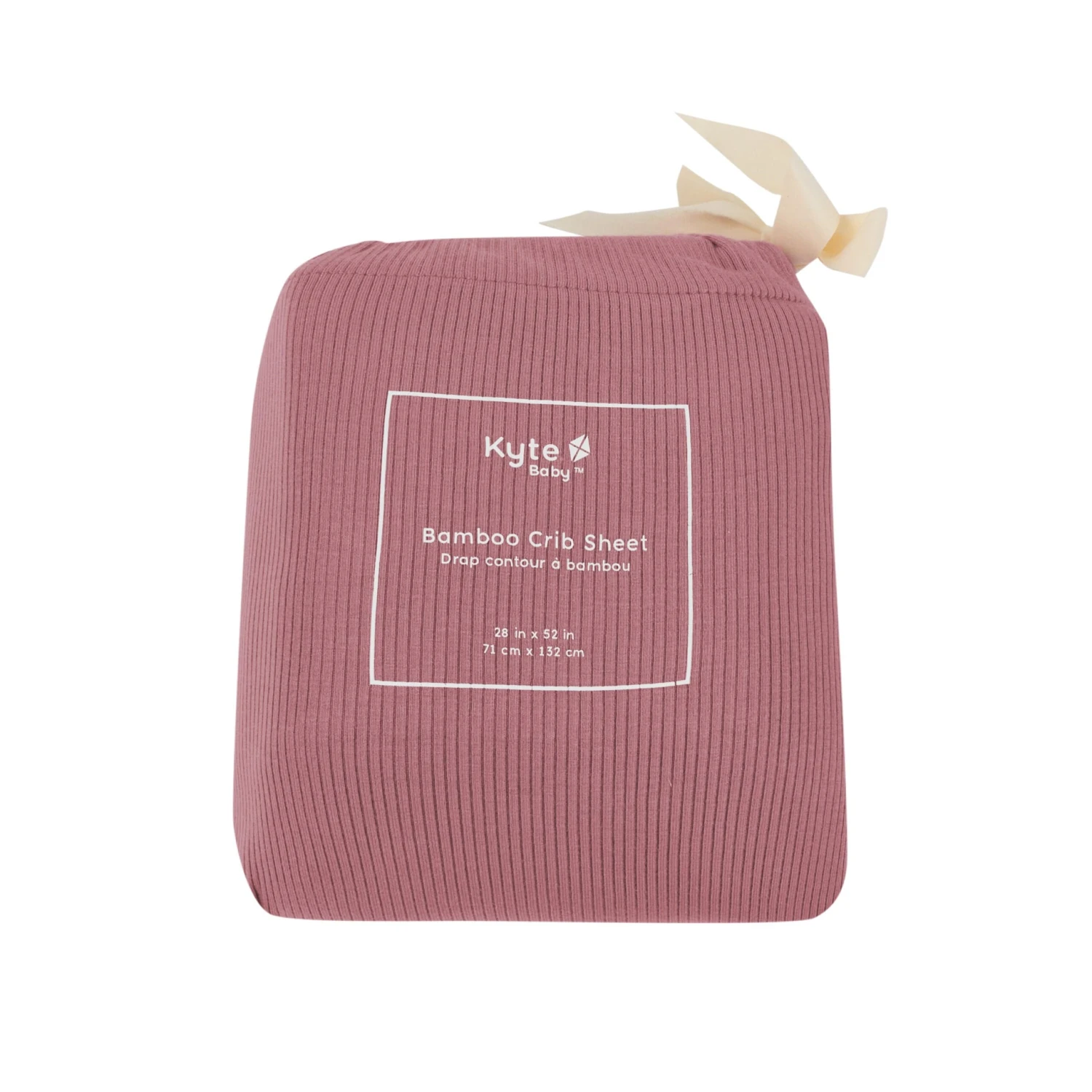 Ribbed Crib Sheet In Dusty Rose 2 Ribbed Crib Sheet In Dusty Rose - Image 2