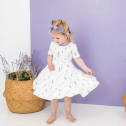 Short Sleeve Tiered Dress In Lavender -Kyte Baby Shop kyte baby short sleeve tiered dress short sleeve tiered dress in lavender 32223066226799