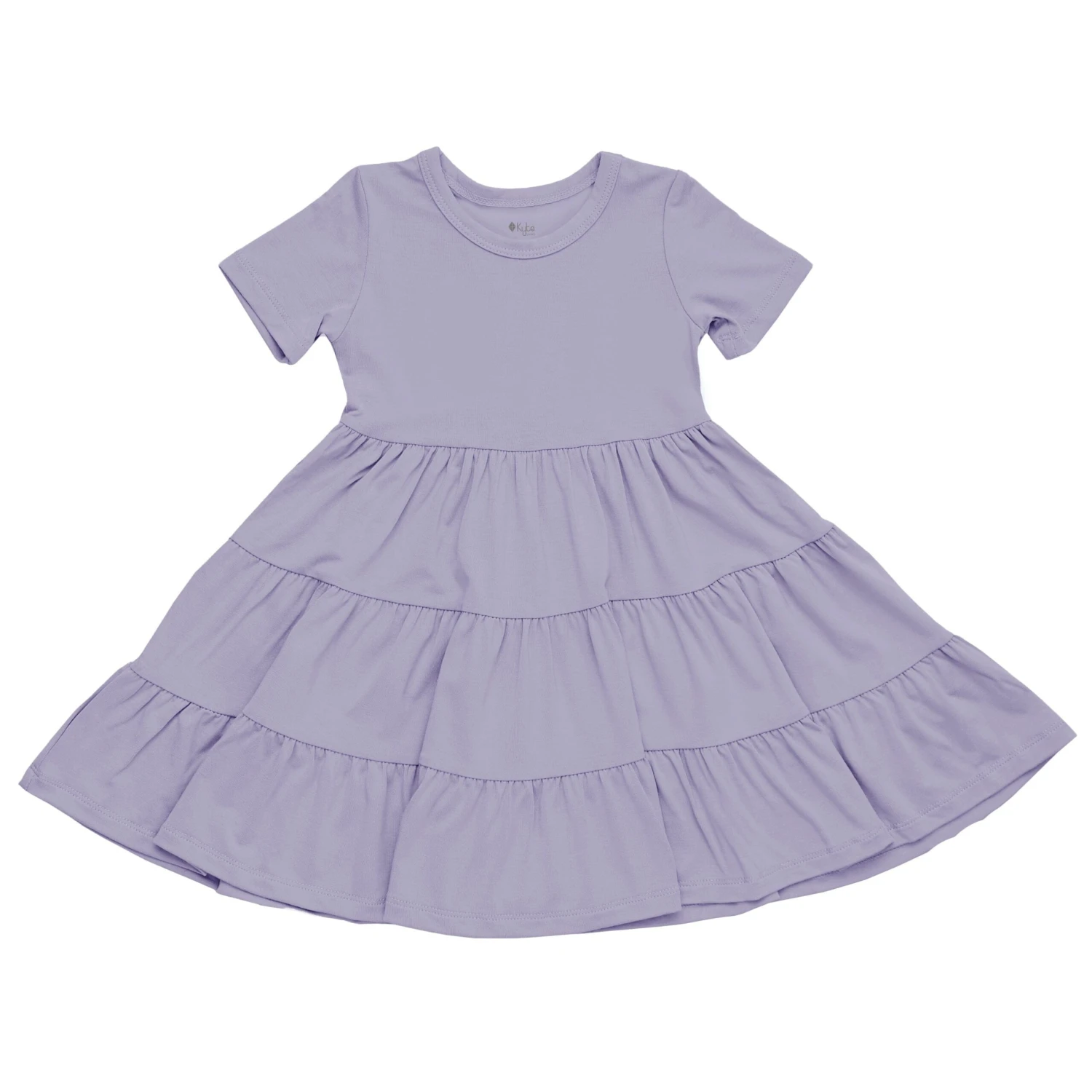 Short Sleeve Tiered Dress In Taro 2 Short Sleeve Tiered Dress In Taro - Image 2