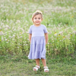 Short Sleeve Tiered Dress In Taro 7 Short Sleeve Tiered Dress In Taro -Kyte Baby Shop kyte baby short sleeve tiered dress short sleeve tiered dress in taro 31093714550895