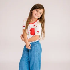 Toddler Crew Neck Tee In Cloud Poppies