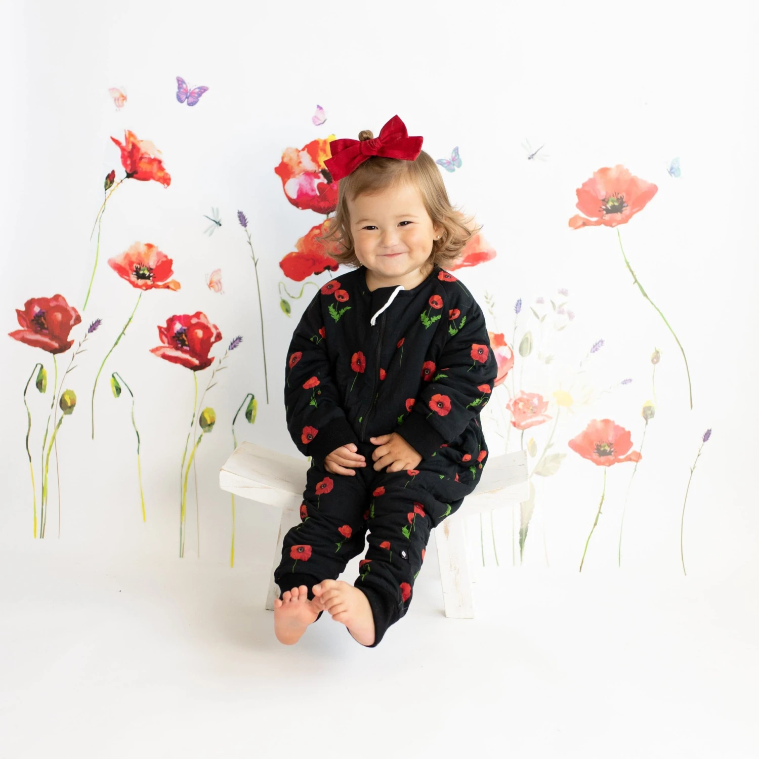 Slumber Suit In Midnight Poppies 2 Slumber Suit In Midnight Poppies - Image 2