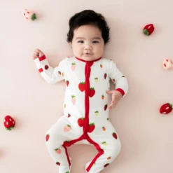 Footie In Strawberry 9 Footie In Strawberry -Kyte Baby Shop kyte baby snap footies footie in strawberry 31859474759791