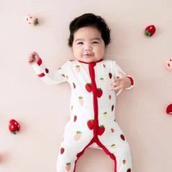 Footie In Strawberry 10 Footie In Strawberry -Kyte Baby Shop kyte baby snap footies footie in strawberry 31859474792559
