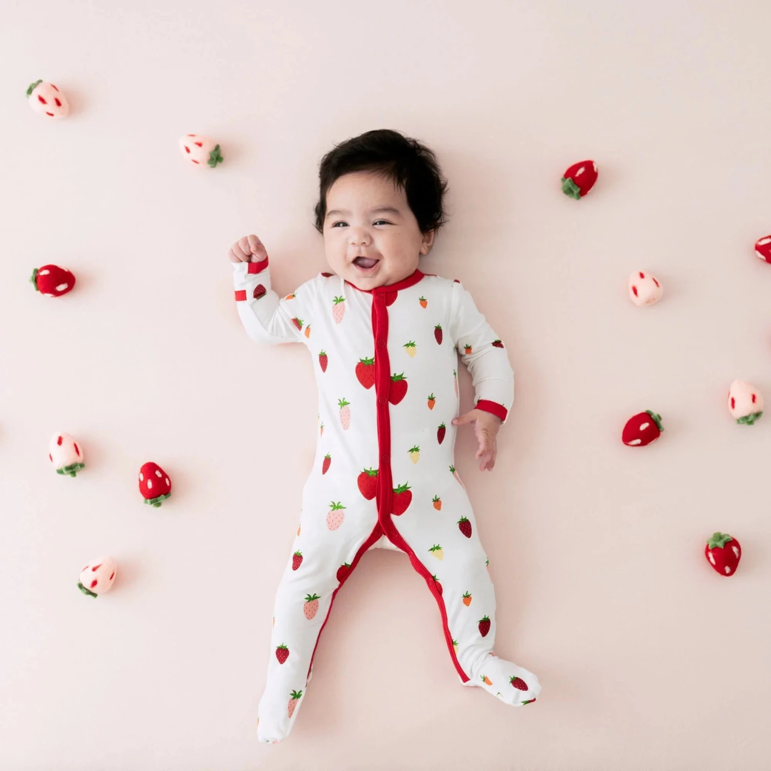 Footie In Strawberry 2 Footie In Strawberry - Image 2