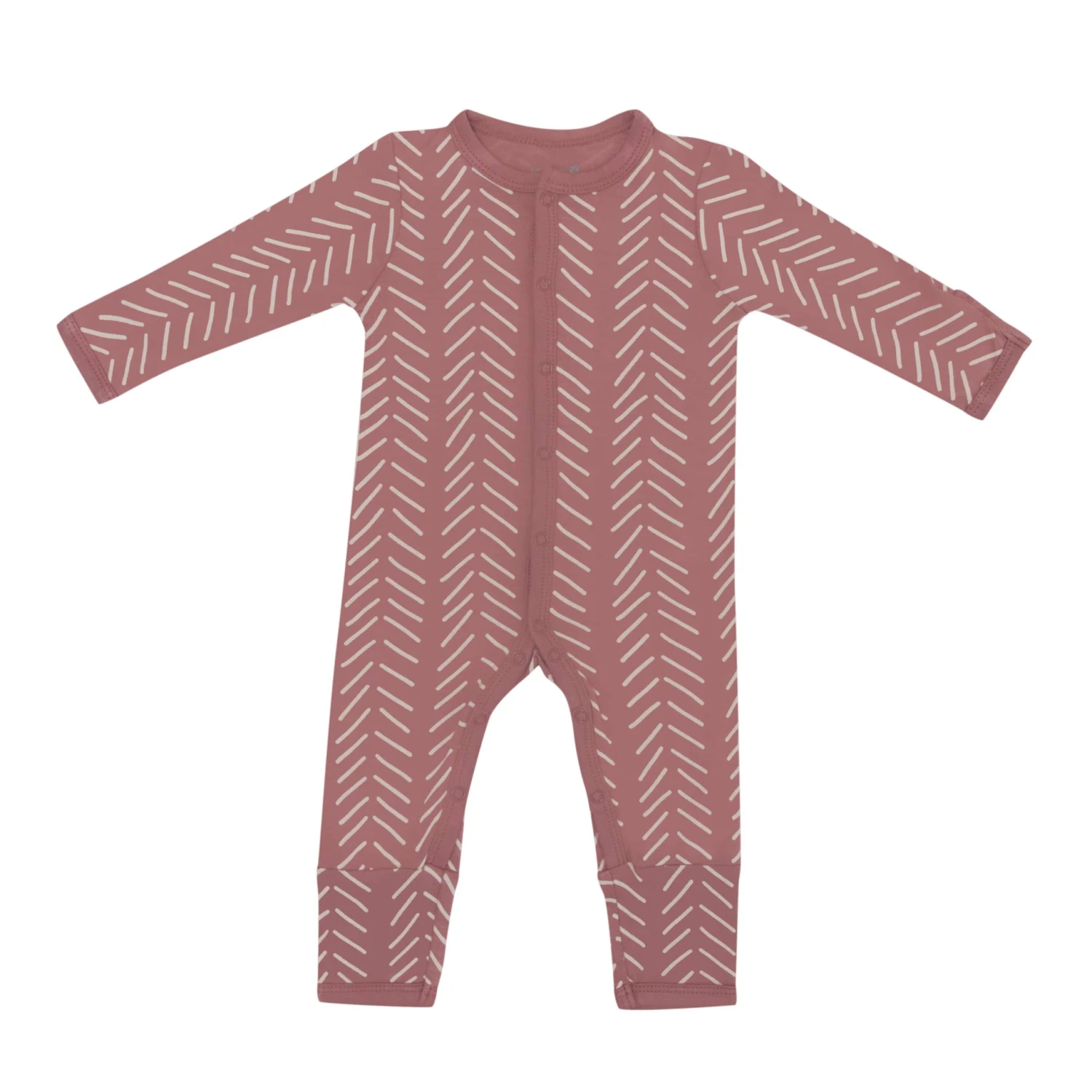 Romper In Dusty Rose Herringbone 1 Romper In Dusty Rose Herringbone