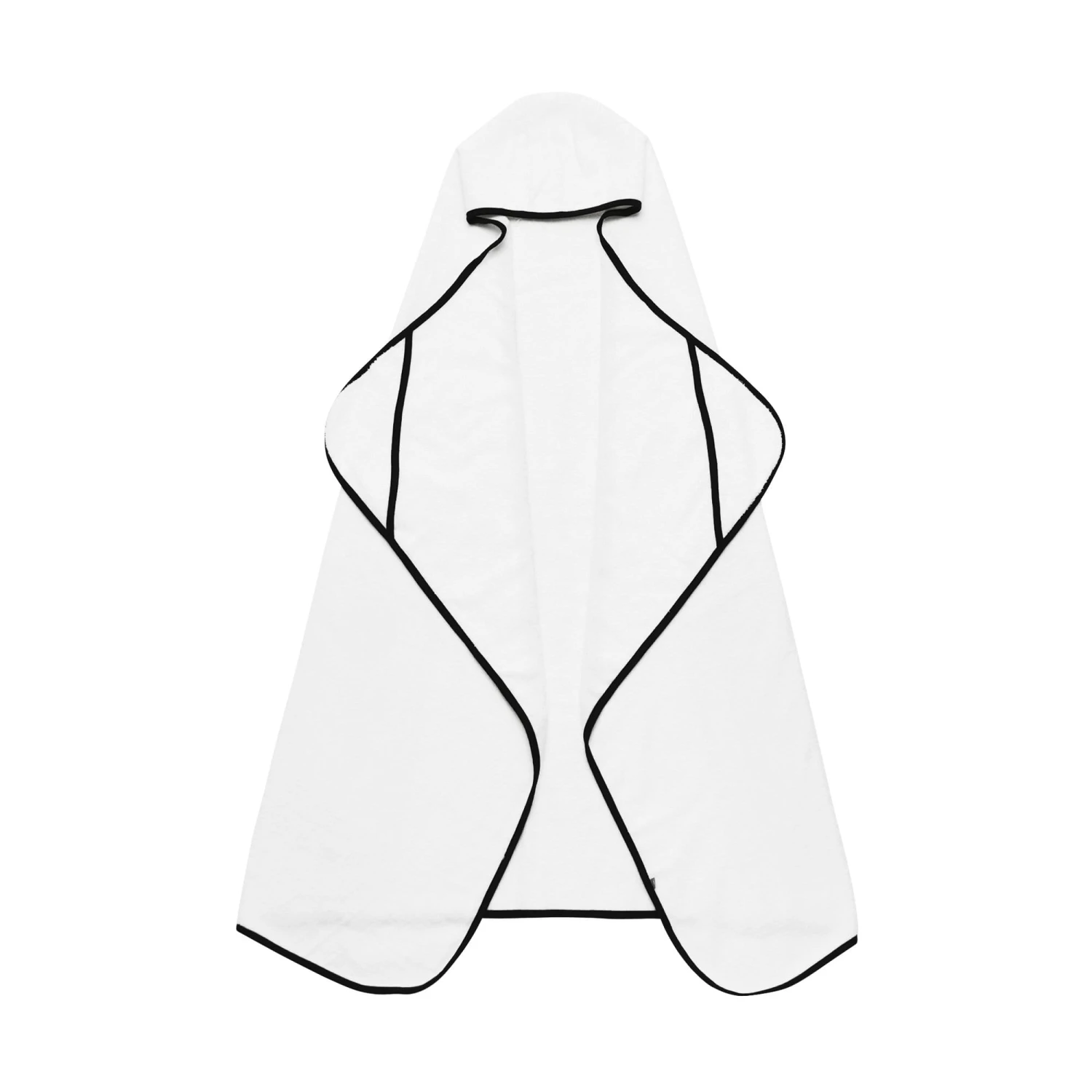 Toddler Hooded Bath Towel In Cloud With Midnight Trim 1 Toddler Hooded Bath Towel In Cloud With Midnight Trim