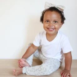 Toddler Leggings In Oat Leopard
