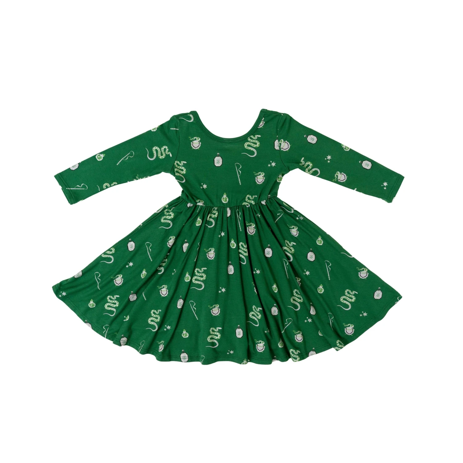 Long Sleeve Twirl Dress In Slytherin™ 2 Long Sleeve Twirl Dress In Slytherin™ - Image 2