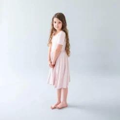 Twirl Dress In Blush 6 Twirl Dress In Blush -Kyte Baby Shop kyte baby toddler short sleeve twirl dress twirl dress in blush 28224241860719