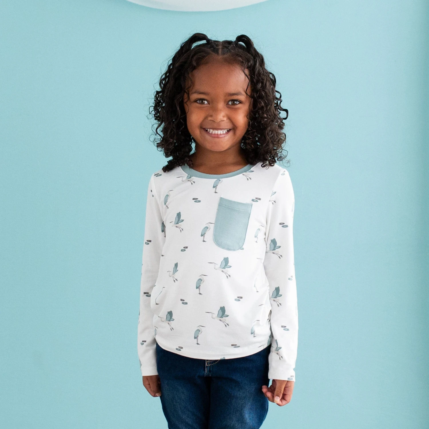 Long Sleeve Toddler Crew Neck Tee In Blue Heron 1 Long Sleeve Toddler Crew Neck Tee In Blue Heron