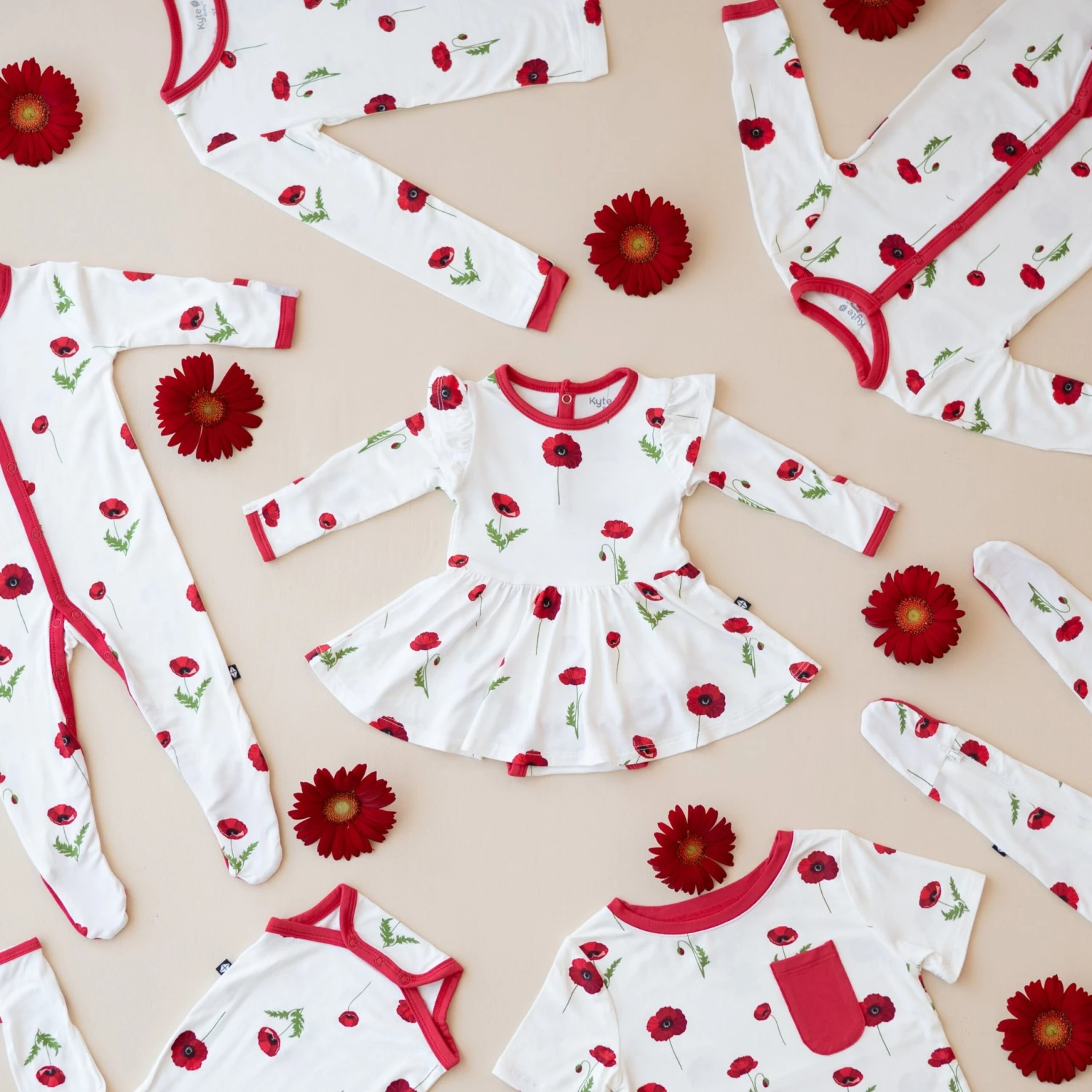 Long Sleeve Toddler Crew Neck Tee In Cloud Poppies 4 Long Sleeve Toddler Crew Neck Tee In Cloud Poppies - Image 4