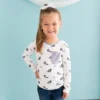 Long Sleeve Toddler Crew Neck Tee In Raccoon