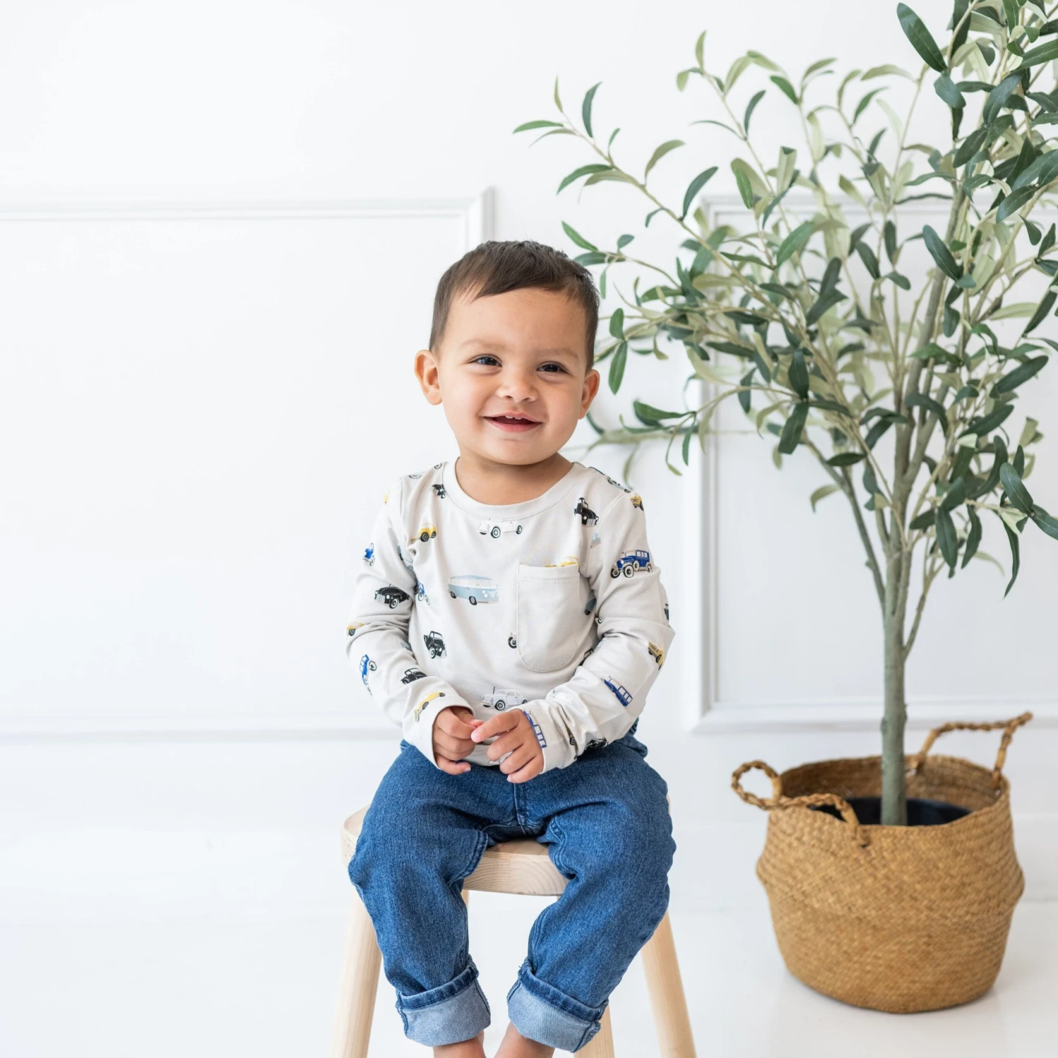 Long Sleeve Toddler Crew Neck Tee In Vintage Cars 3 Long Sleeve Toddler Crew Neck Tee In Vintage Cars - Image 3