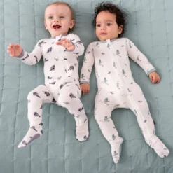 Zippered Footie In Blue Heron -Kyte Baby Shop kyte baby zippered footies zippered footie in blue heron 32715439243375 scaled