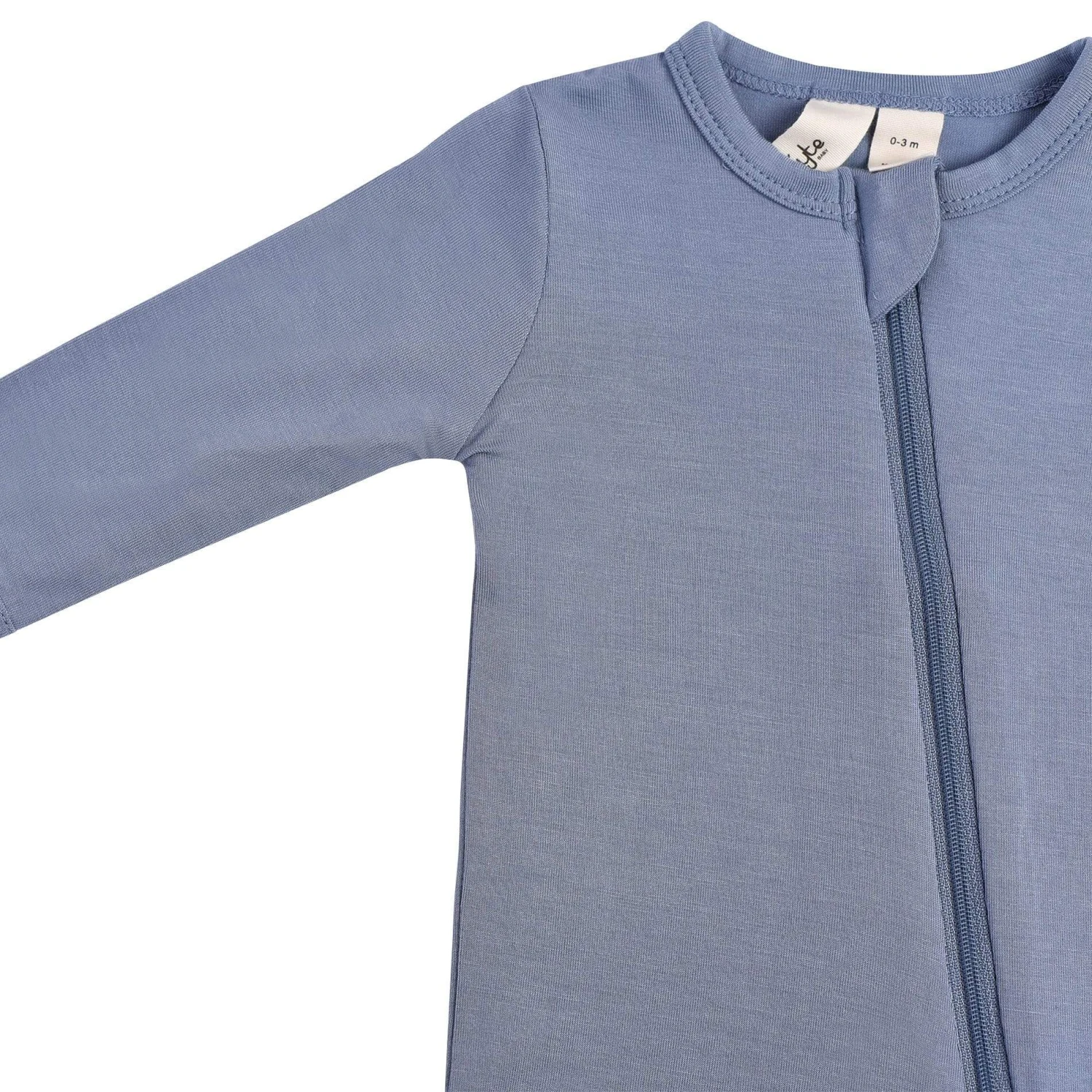 Zippered Footie In Slate 4 Zippered Footie In Slate - Image 4