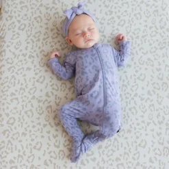 Zippered Footie In Taro Leopard 6 Zippered Footie In Taro Leopard -Kyte Baby Shop kyte baby zippered footies zippered footie in taro leopard 32329605644399 scaled