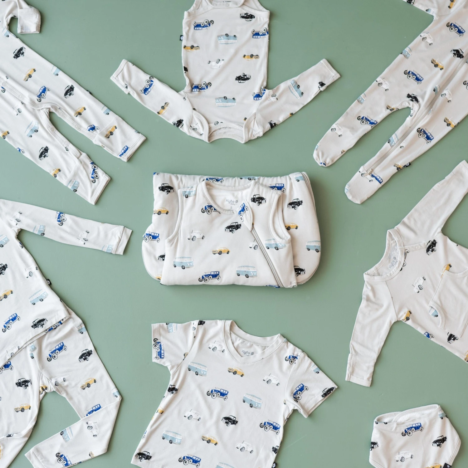 Zippered Footie In Vintage Cars 5 Zippered Footie In Vintage Cars - Image 5