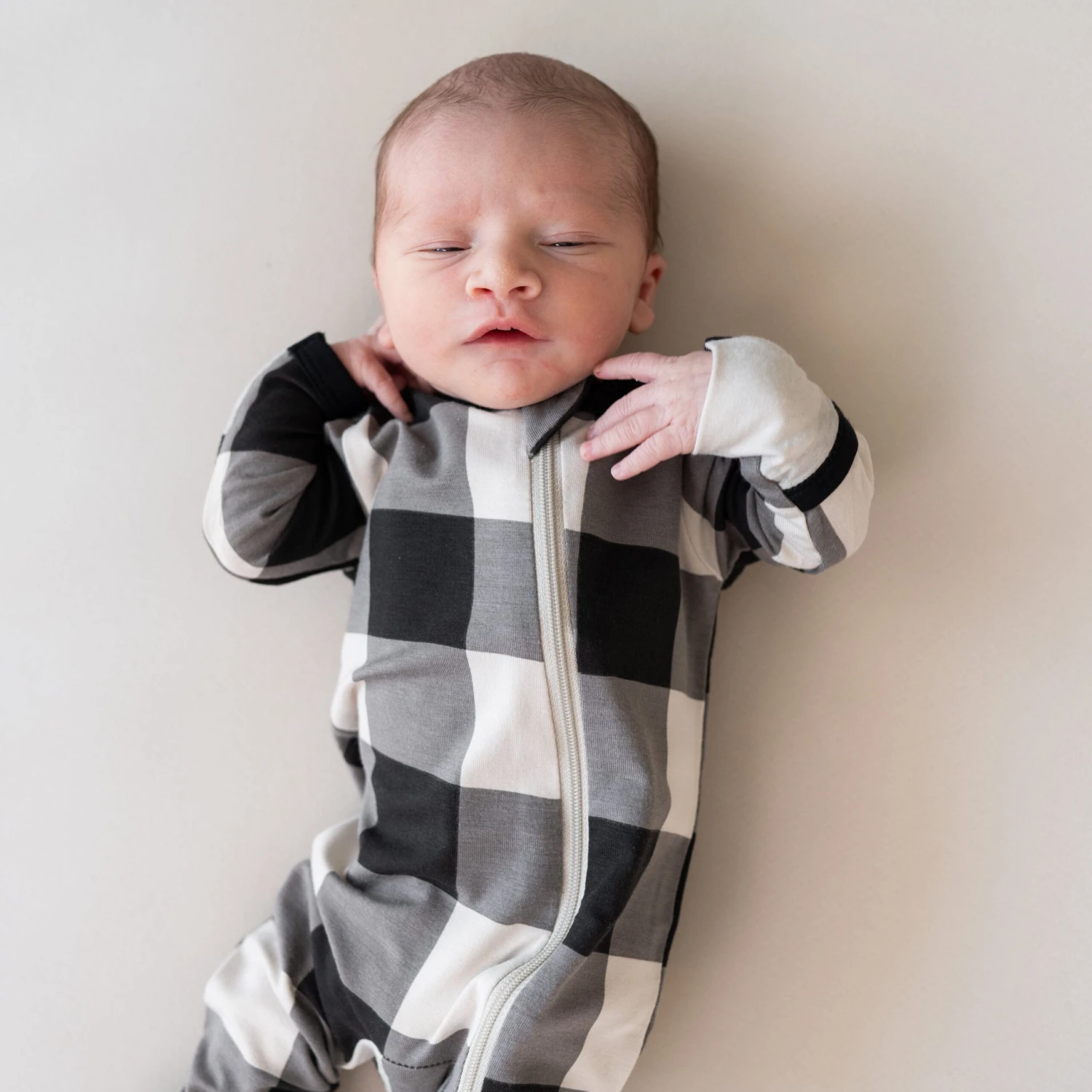 Zippered Romper In Midnight Plaid 3 Zippered Romper In Midnight Plaid - Image 3